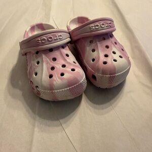 CROCS Pink and White Kids' Clogs